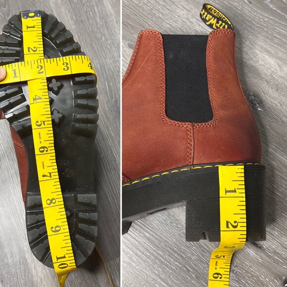 Dr. Martens Rometty Wyoming Leather Platform Chelsea Boots Brick US Women's 7 - Picture 11 of 12